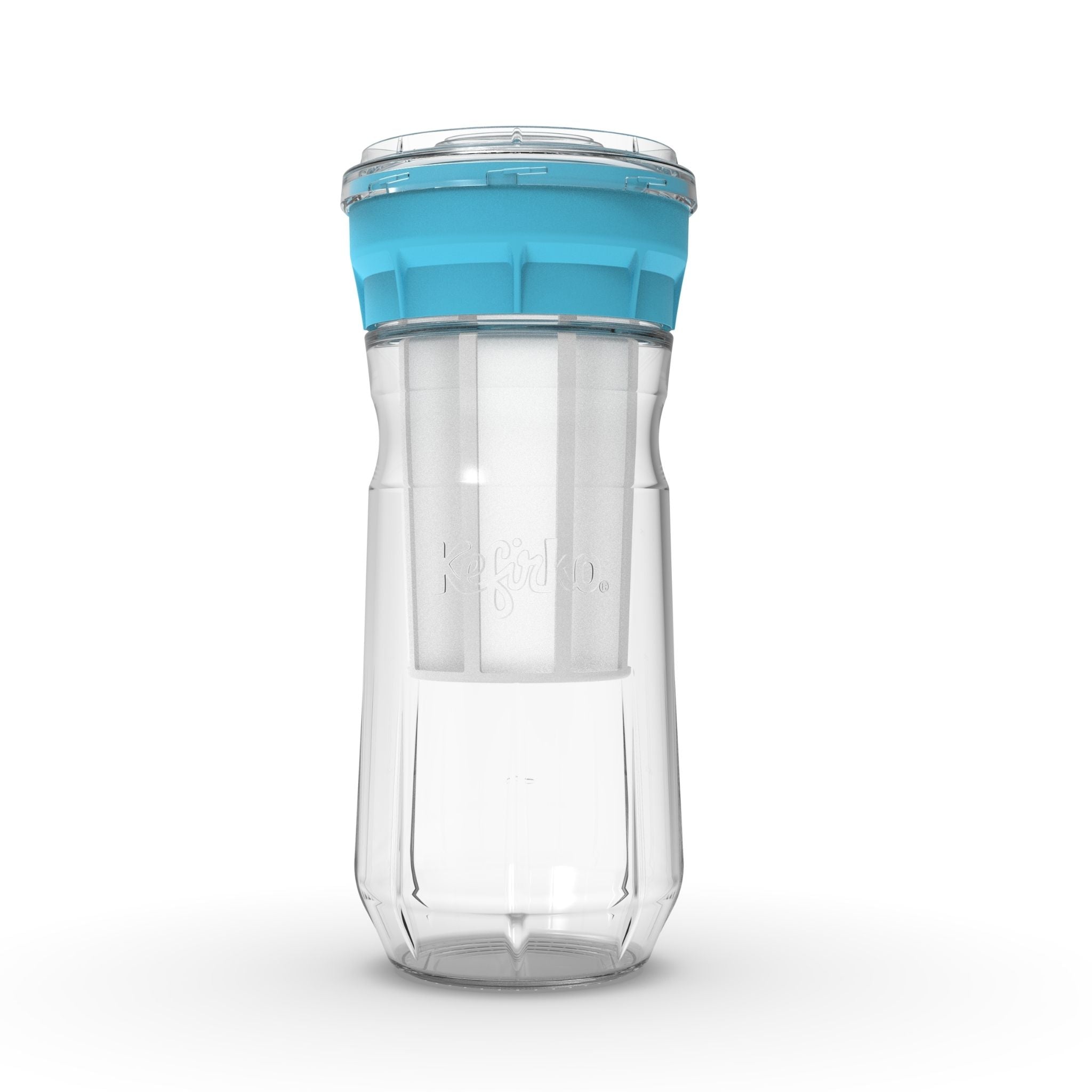 Kit para hacer queso casero Kefirko, con tarro de vidrio 1400ml y sistema de prensado en color azul