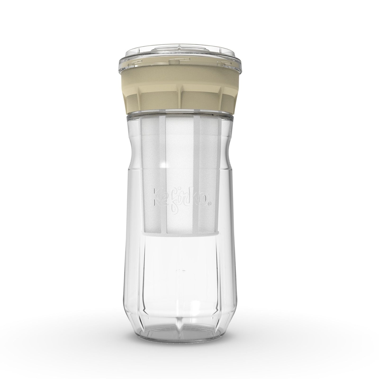 Kit para hacer queso casero Kefirko, con tarro de vidrio 1400ml y sistema de prensado en color beige