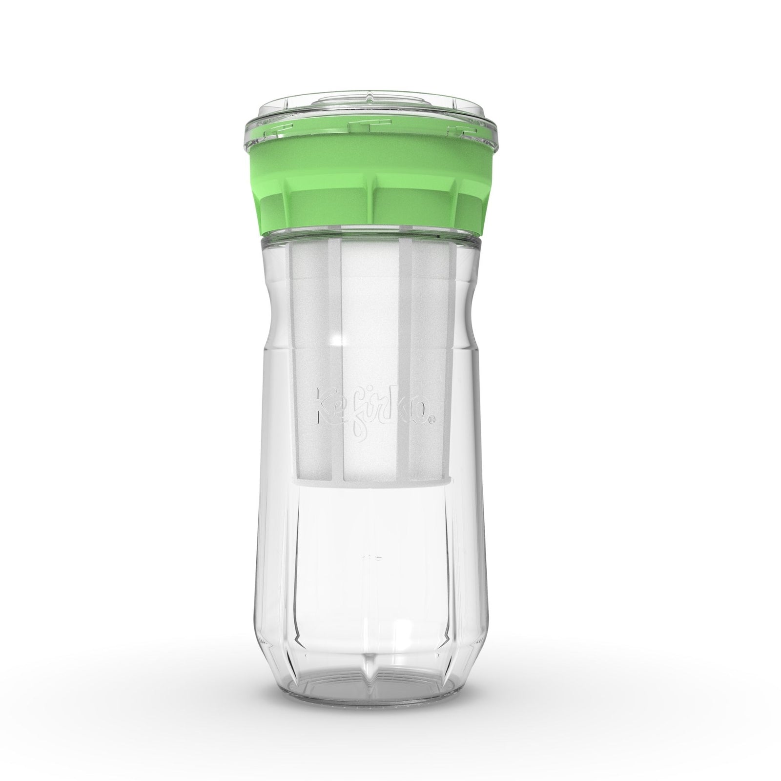 Kit para hacer queso casero Kefirko, con tarro de vidrio 1400ml y sistema de prensado en color verde