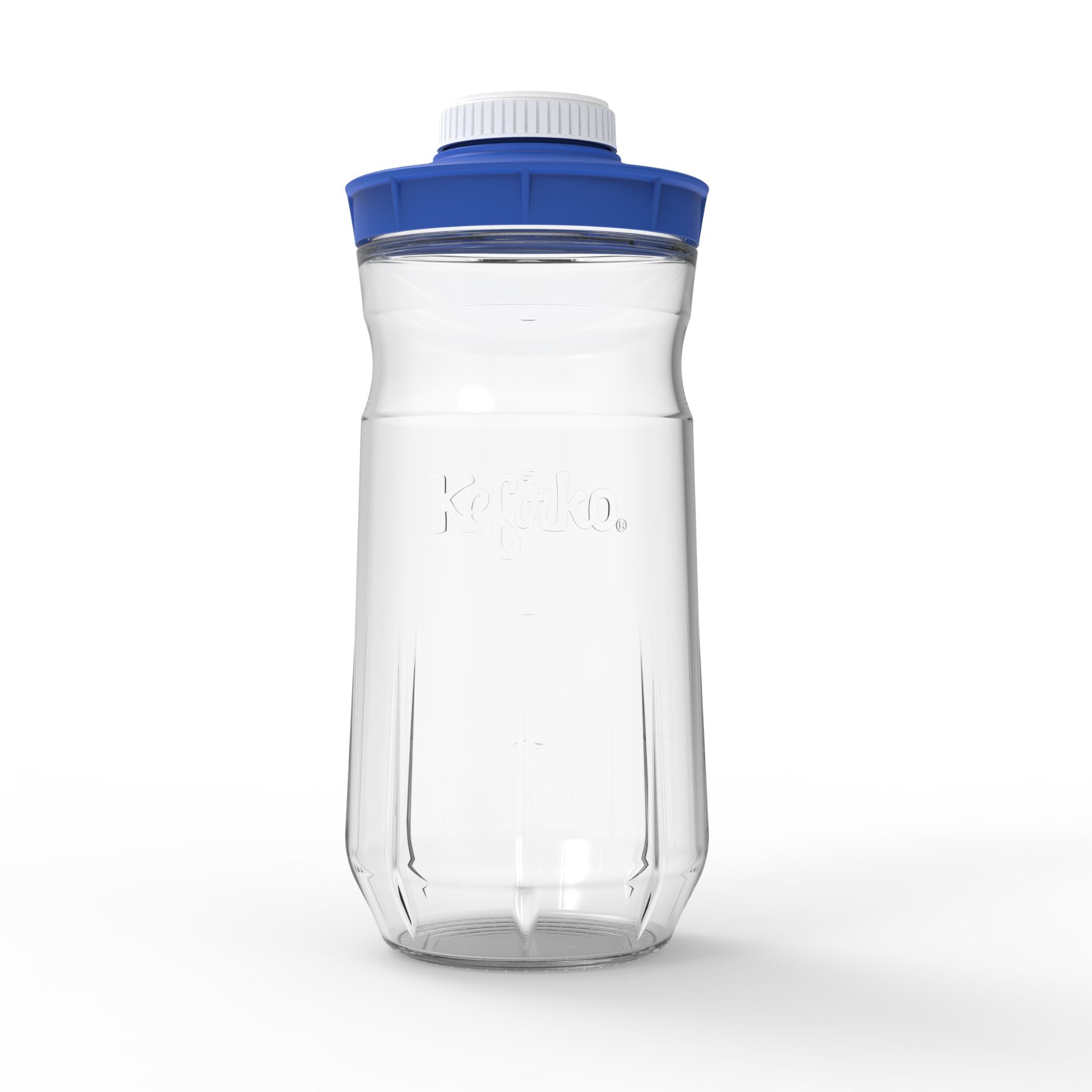 tarro de cristal con tapa hermética azul para segunda fermentacion kefirko de 1400ml