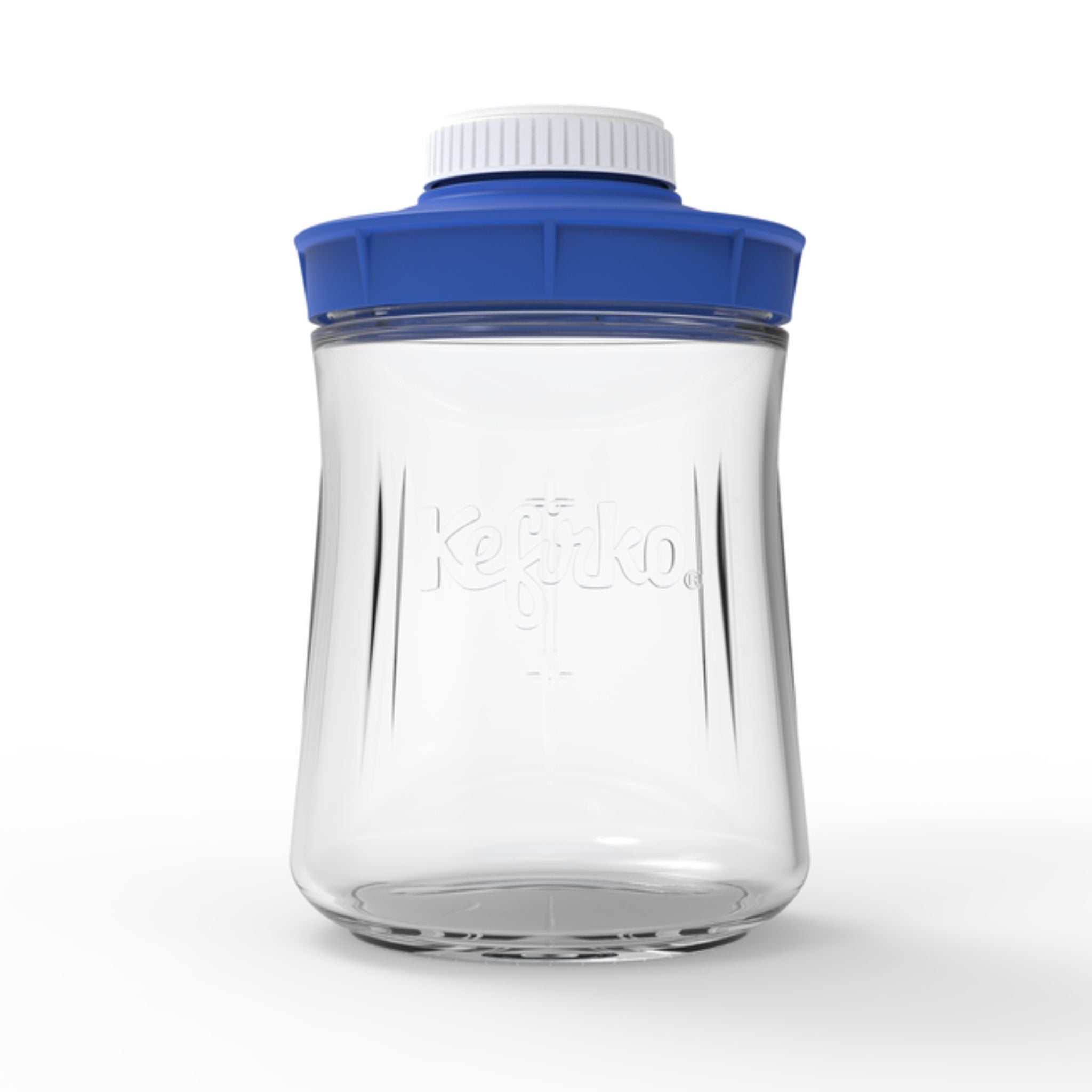 tarro de cristal con tapa hermética azul para segunda fermentacion kefirko de 1400ml