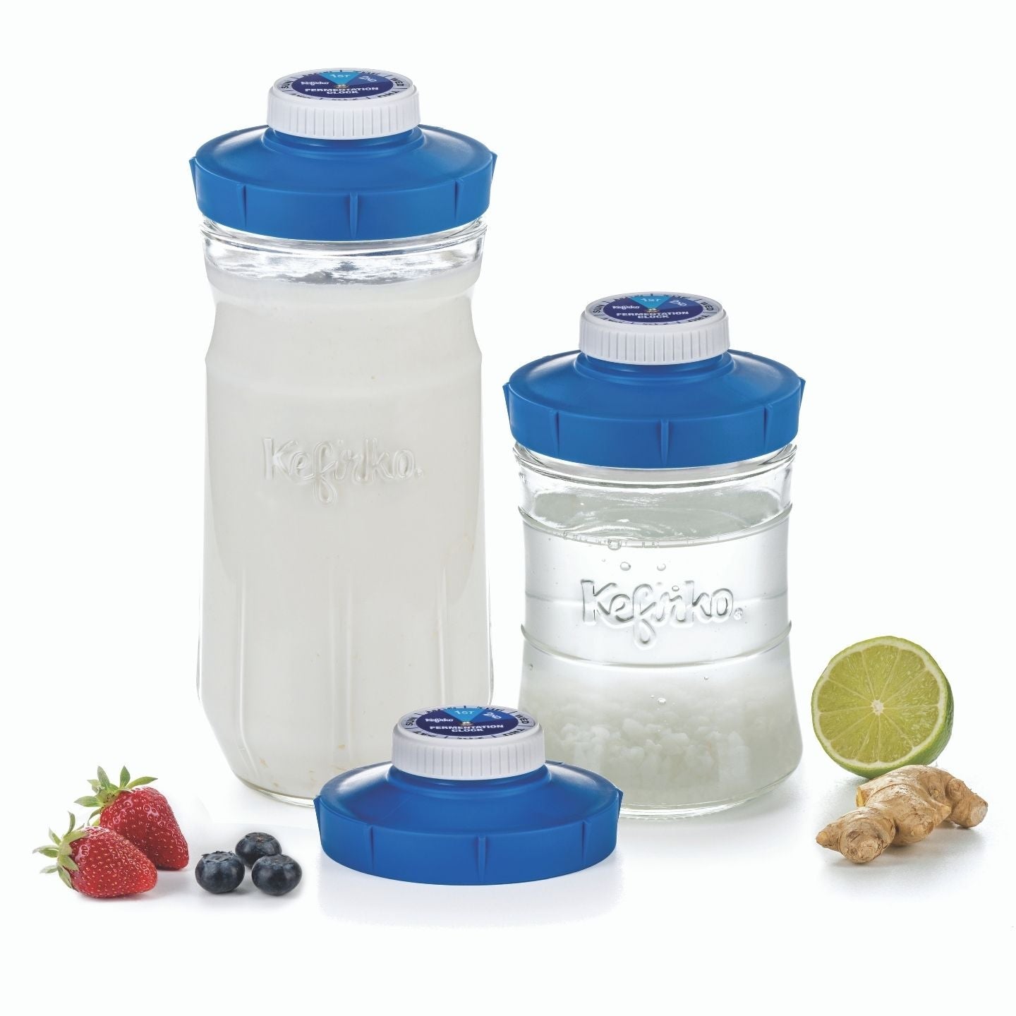 kefir de leche y kefir de agua en tarros de cristal