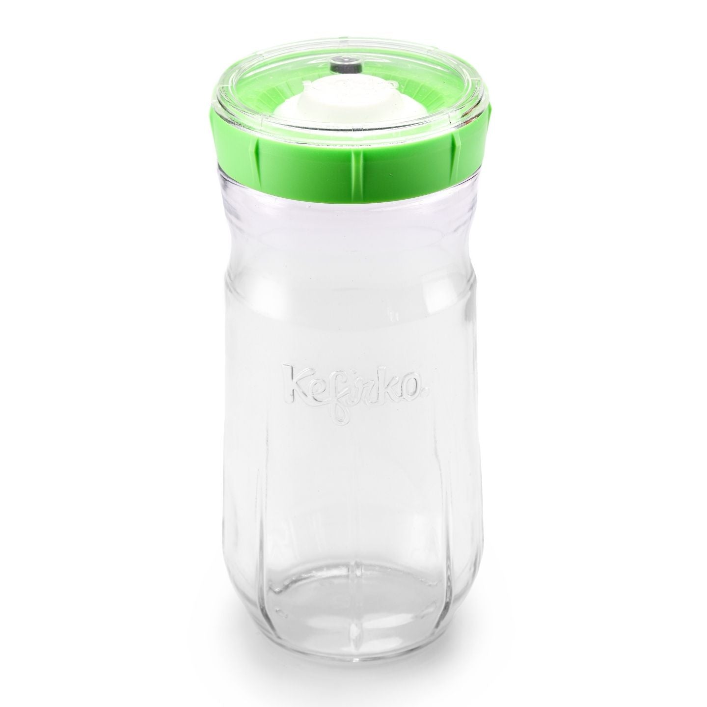 tarro de cristal grande con tapa verde
