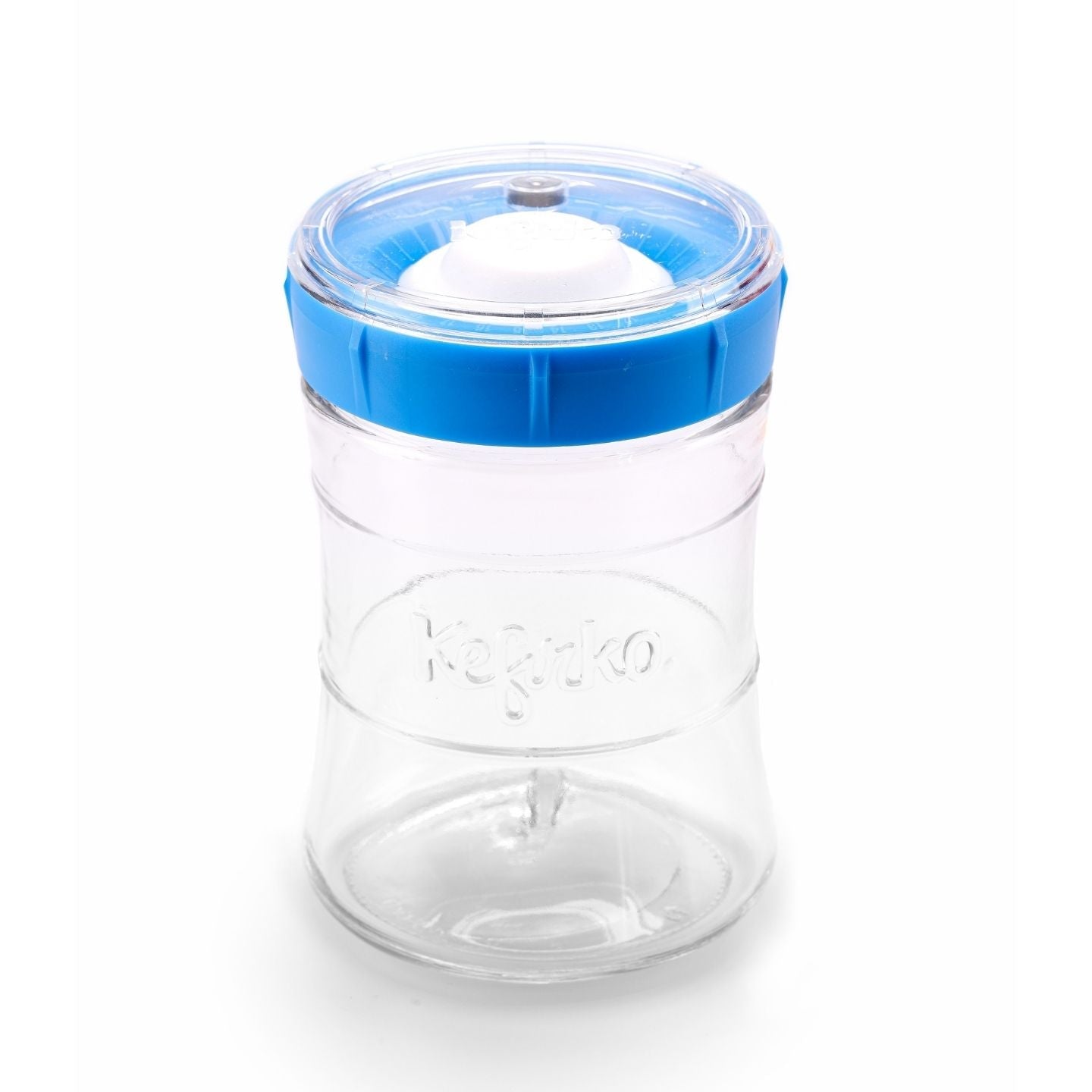 tarro de cristal pequeño con tapa azul