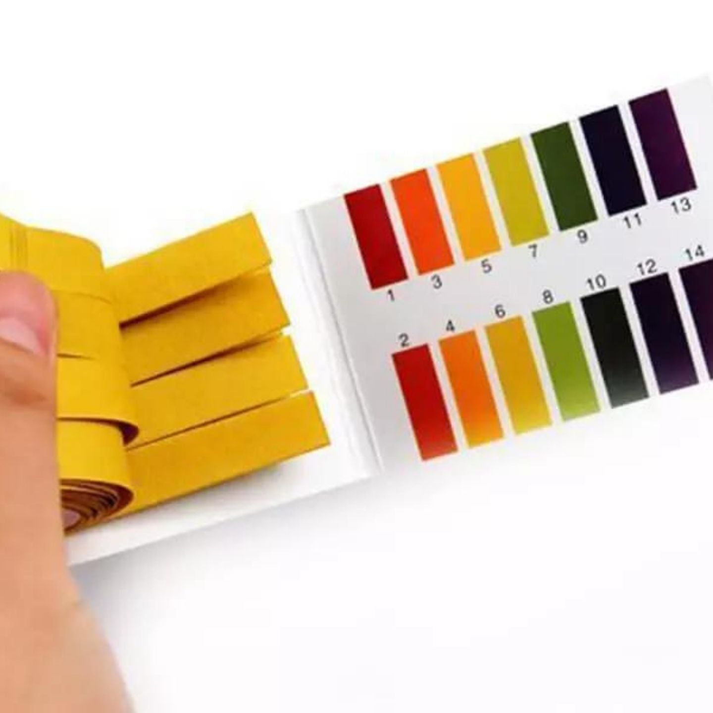 tiras test ph con escala de medicion ph